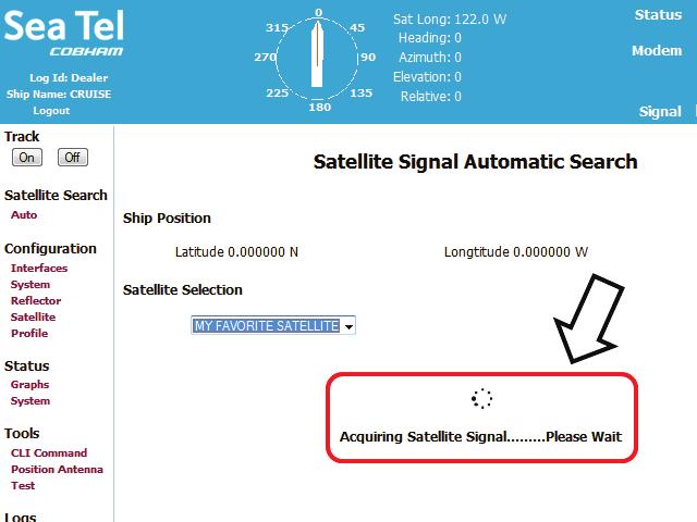 MXP Operation Manual Quick Start Operation 2. When you make that selection you will see the temporary message: Acquiring Satellite Signal Please Wait 3.