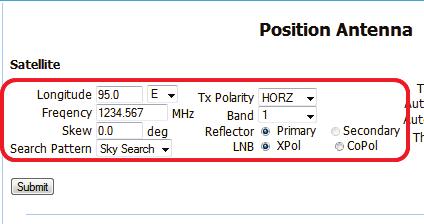 The Series 12 GUI User Menus MXP Operation Manual You will enter the working satellite parameters: