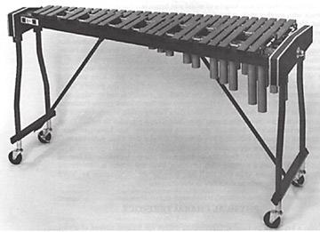 Vibraphone Range: octaves Transposition: nontransposing (sounds at ritten pitch) Material: metal aluminum bars;