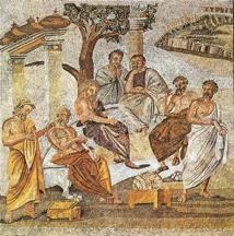 Figure 3: A mosaic from Pompeii detailing a scene at Platoʼs Academy.