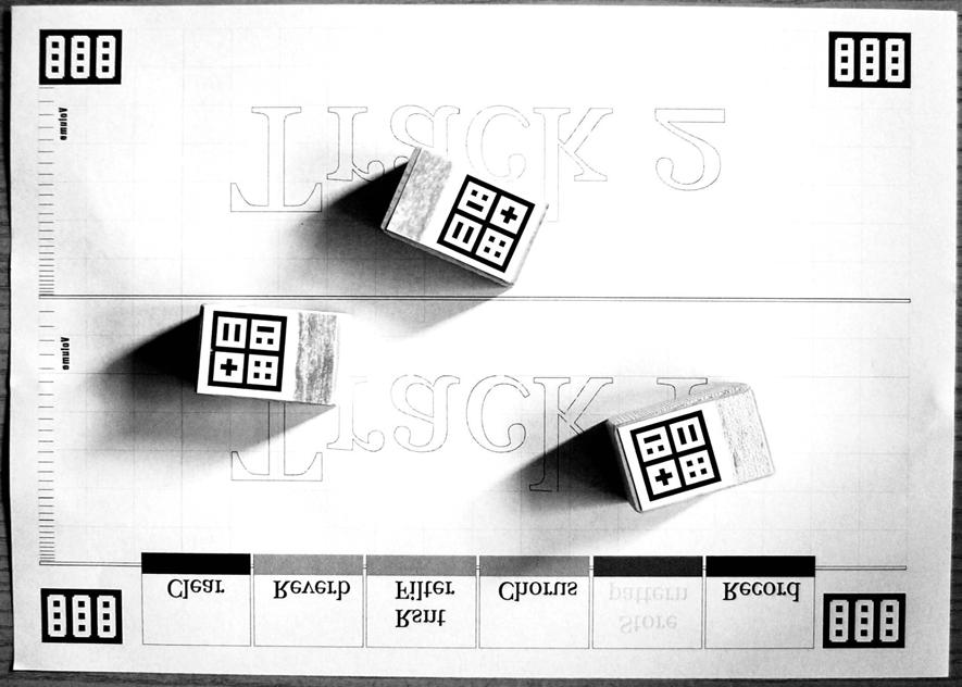 blocks on the interface to create a sequence which is continuously played in a loop.