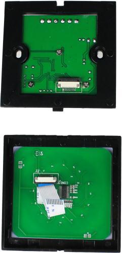 Mount the panel using the two mounting holes (highlighted in red).