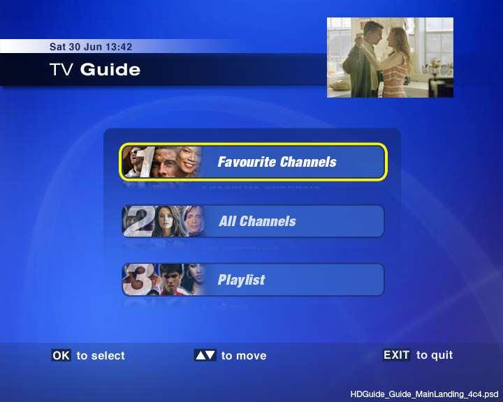 7 THE TV GUIDE Yu can g t the TV Guide by pressing the TV GUIDE buttn at any time. While using the TV Guide, the channel r recrding that yu were watching cntinues t play in the tp right hand crner.