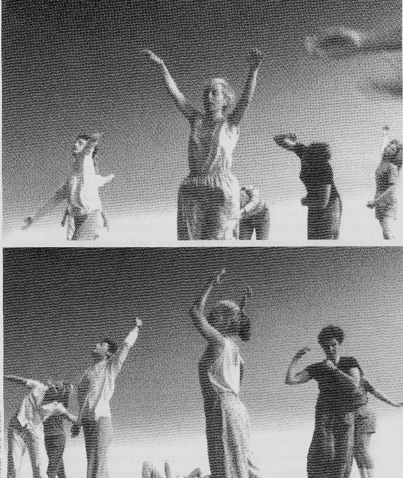 B. Cohen exploring movement during a Body-Mind Centering session (1991, on the left); 6. M.