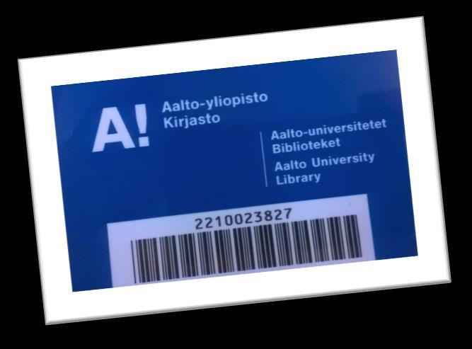 Library card key to the library services Register yourself at any Aalto