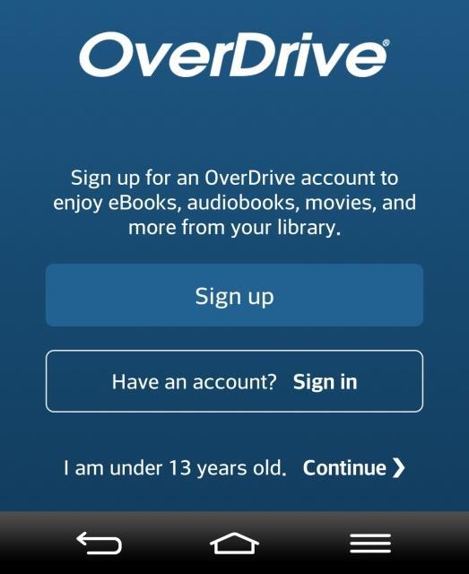 If you haven t previously installed apps, your device may require you to enter an Apple or Amazon ID and a credit card number, even for free apps like Overdrive. Follow the prompts on the screen. 2.