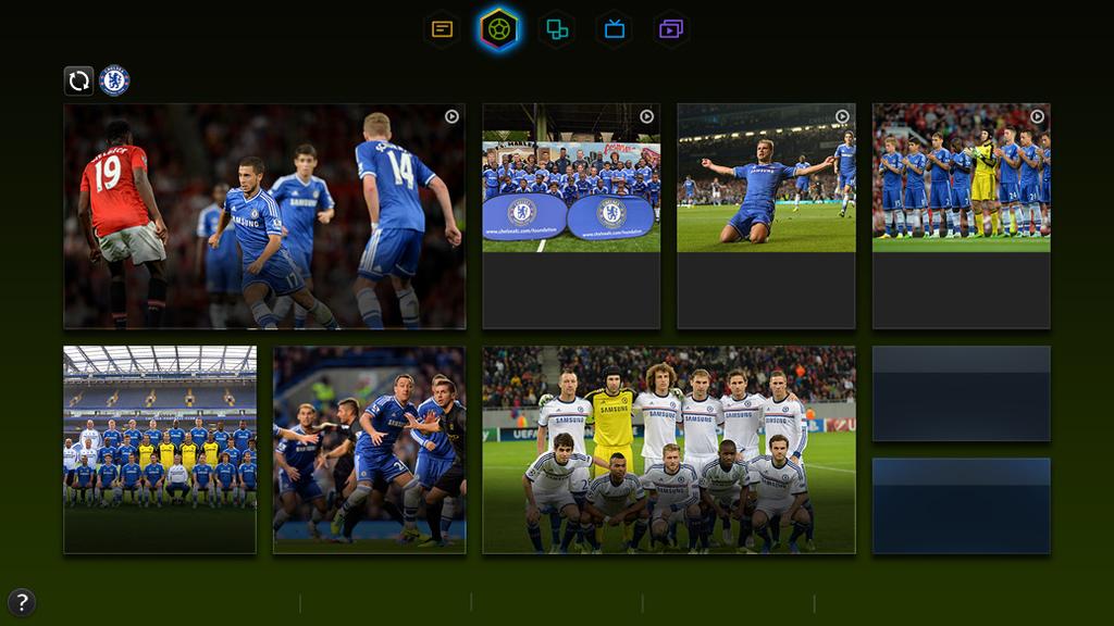 Using the SOCCER Panel This function is not available in the U.S.A. and Canada. SOCCER Chelsea Videos News Matchups Rankings Edit teams The screen shown may vary depending on the model.