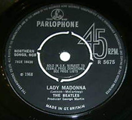 Single: "Lady Madonna"/"The Inner Light" Parlophone R-5675 While the mono mix of the A-side (February 15, 1968) does not differ audibly from its stereo counterpart (from December 2, 1969) which