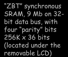 XUP Board External SRAM ZBT synchronous SRAM, 9 Mb on 32- bit data bus, with four