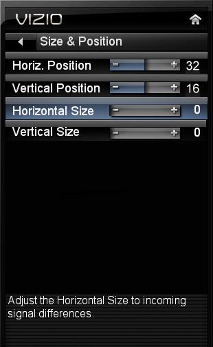 5 Adjusting the Picture Size and Position When displaying an image, the size and position of the display image can be adjusted. To adjust the picture size and position: 1.