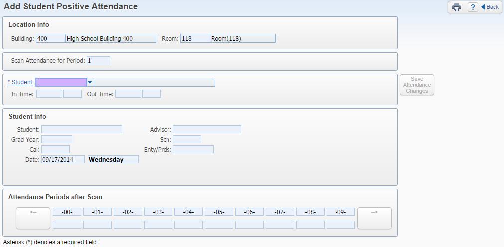 Enter the date you wish to manually add attendance for into the Date field of the screen.