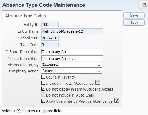 To set up a code to be assigned to students when they are marked present, it is important to pay attention to the setup of the code so that the system will not consider them absent for an internal or