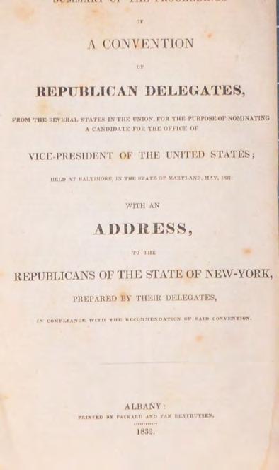 BOOKS and PUBLICATIONS ABOUT PRESIDENTIAL ELECTIONS NATIONAL PARTY CONVENTIONS, 1832-2008 CONVENTION NEWS of the DAY, 1811-1849 BOOKS in PRESIDENTIAL YEARS, 1832-1932 SEE PAGE 6 and MORE 11010 Wood