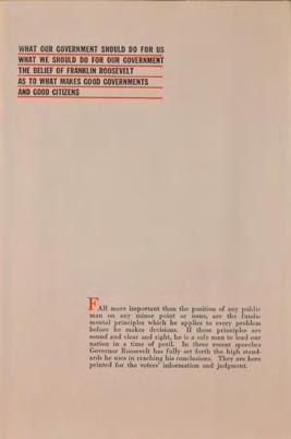 and Issues 1932; The Tragic Folly of the Past Four Years; Franklin D.