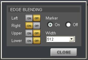 Configure the areas you want to blend and the widths as follows. To blend the left and right edges: Set [Horizontal] to the blending width + 48.