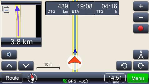 Navigare la Setează locaţia ca destinaţie, calculează ruta şi începe ghidarea Important! Ghidarea către locaţie presupune calcularea de la punctul actual al GPS-ului până la destinaţia dată.
