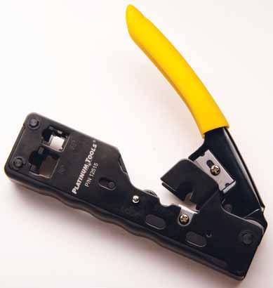 Tele-TitanXg Modular Plug Crimp Tool. This professional crimp tool fits comfortably in your hand or your pocket.