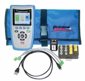 We Make Connections EZ! Cable Prowler Tester. Provides full color cable testing and report management for Cat3, 5e, 6 & 6A, coax, and telephone cable types.