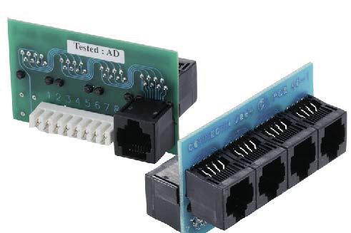 It has three separate modules each with six points of connection, four of which are typically used for connection