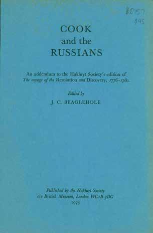 20 Beaglehole, J. C.; Editor. COOK AND THE RUSSIANS.