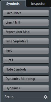 To display all Symbols Inspector sections, select Show All.