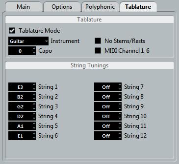 Creating tablature About this chapter In this chapter you will learn: How to create tablature, automatically and manually. How to control the appearance of the tablature notes. How to edit tablature.