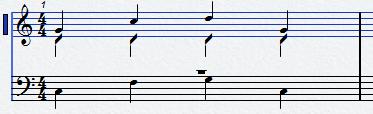 The smallest possible selection that you can show in rhythmic notation is a bar. Even if you only select one note, the display for the whole bar changes.