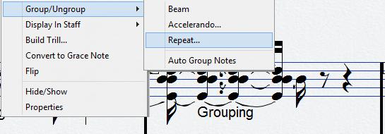 Additional note and rest formatting Handling beaming Regular grouping of a number of eighth notes or smaller ( Beam ) If the grouping the program assigns is not the one you want, you can put any