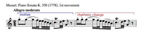 play Rhythm change Rhythm changes add a subtle change to a motive.