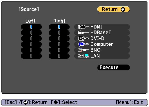 b You cn perform the sme opertions from the configurtion menu. s Settings - Split Screen p.140 Press the [Menu] button. The Split Screen Setup screen is displyed.