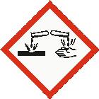 Simboluri de pericol : Cuvânt de avertizare : Pericol Fraze de pericol : H314 Provoacă arsuri grave ale pielii şi lezarea ochilor.