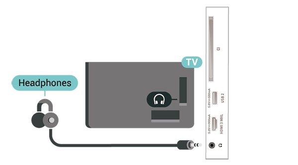 Slušalice Korišćenje funkcije Miracast Slušalice možete da povežete na priključak sa bočne strane televizora. Koristi se mini priključak od 3,5 mm.