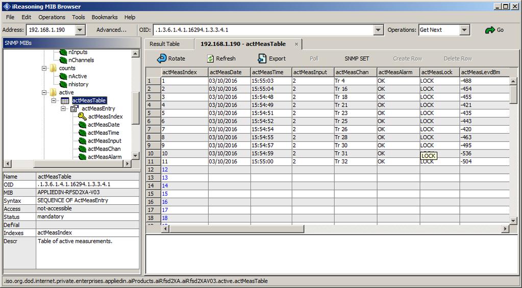 10.3 Event Log The log file table can also