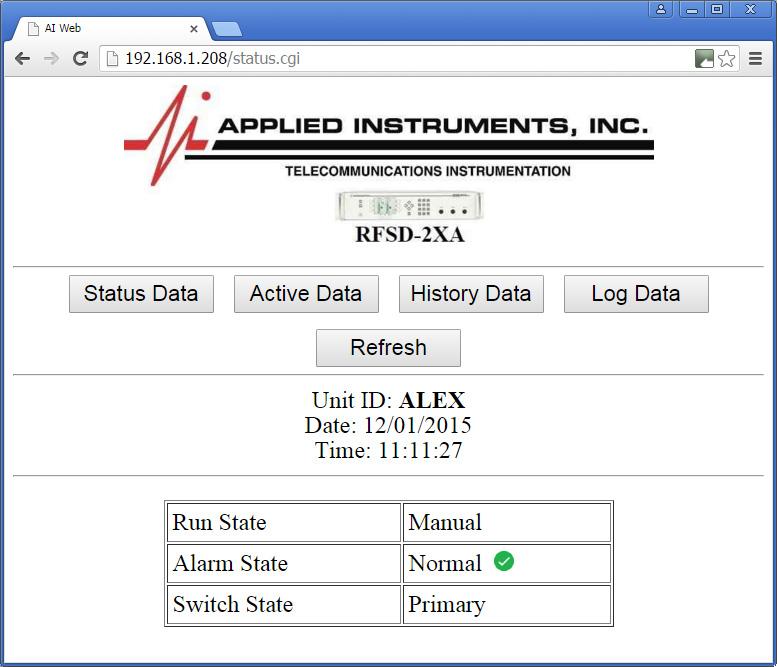 11.2 Main Web Page This page shows: 1. The Unit ID or System ID from the Network Setup screen to identify the unit 2. The date and time of the last data update to the web page 3.