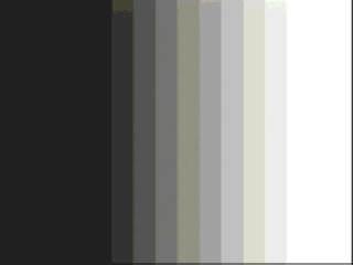 Each color, going from left to right, has ten per cent less luminance than the preceding color.