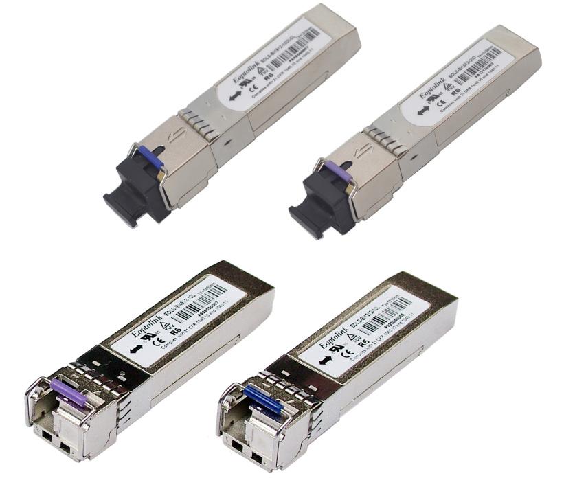 EOLS-BI1612-19XX 21XX 24XX 26XX 34XX Series Single-Mode 100Mbps to1.25gbps FE/GBE /FC SC/LC Single-Fiber SFP Transceiver RoHS6 Compliant Features Up to 1.