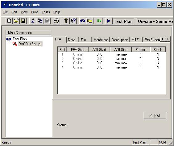 3.9.2. FPA Property Page Figure 39: Data Acquisition mnemonic, FPA Property Page The FPA property page displays one line of settings for each active Master or Independent card in the system.