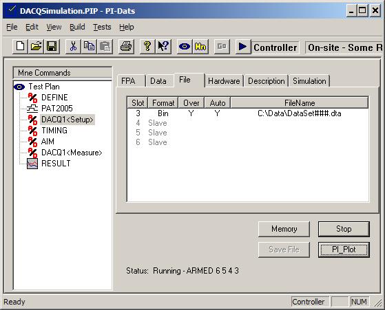 3.9.5. File Property Page Figure 42: Data Acquisition mnemonic, File Property Page The File Property Page controls where and how the acquired data will be saved.