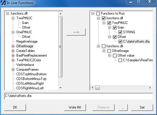 Figure 46: Configuration Utility, Arguments List To enable a function, check the checkbox next to the function name.