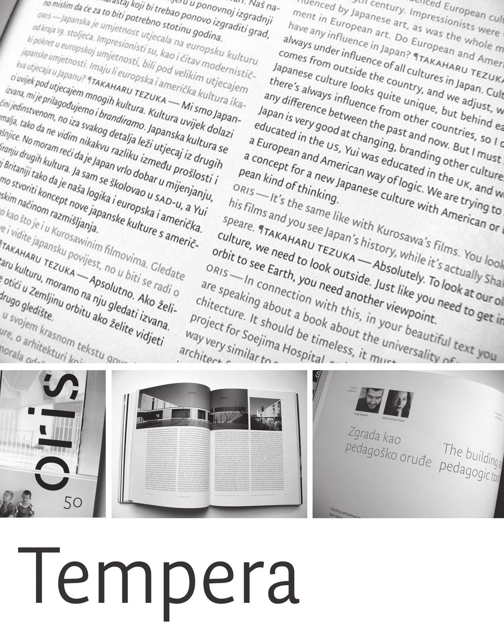 časopis za suvremena likovna zbivanja Časopis Oris, dizajn Damir Bralić, Vanja Cuculić, Nikola Đurek, pismo Tempera, 2008.