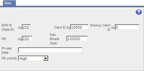 Chapter 9 CAS Setting General CAS Parameters 3. Select the PID Allocation icon. The New ECM and New EMM buttons appear. 4. Click New EMM, to create an EMM PID.