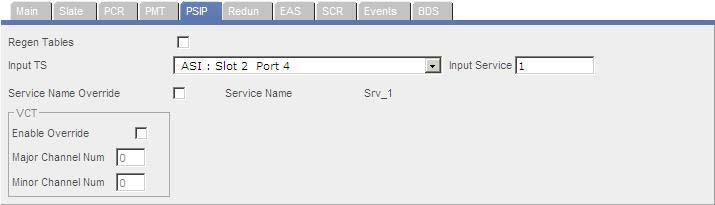 Chapter 4 Output Configuration Provisioning the Output TS 5. In EIT PID- enter the required PID for EIT. 6. In VCT Type - select either CVCT or TCVT. 7.
