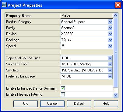 xcs230-tq144 icon and select Properties you should pop a window such as shown below: Figure 3: Project Properties Check that the Device and Package types are correctly selected and under Simulator