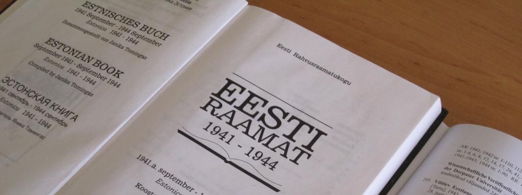 Retrospective national bibliography National Library of Estonia: Estonian