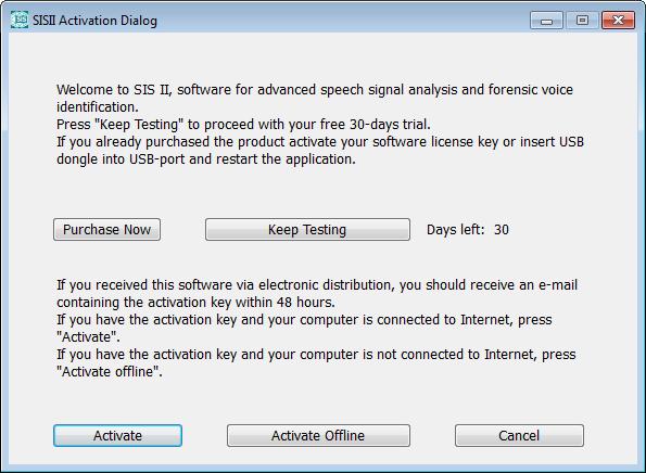 LICENSE ACTIVATION 11 SISII Sound Editor 3 LICENSE ACTIVATION To activate the SIS II license on Microsoft Windows 7 / 8 / 10, a user must have an Administrator Privilege.