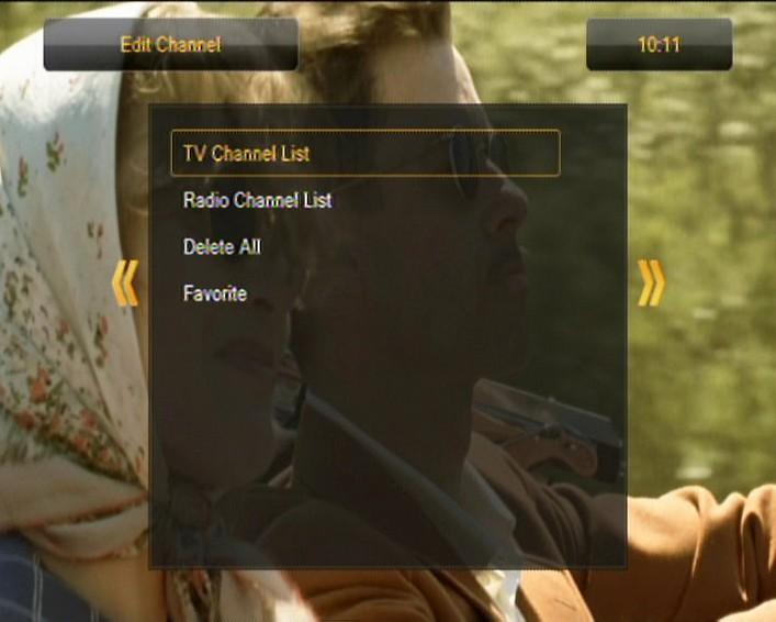 16. Edit channels 16.1 TV channels list In this menu you can edit the list of television channels. Editing is effected by means of the coloured buttons on the remote control unit.