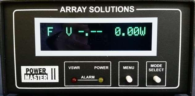 PowerMaster II Digital RF Power &VSWR Measurement System Array Solutions 2611 N Belt Line Rd Sunnyvale, TX 75182 USA http://www.arraysolutions.