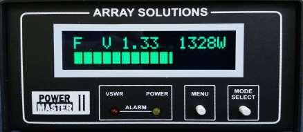 USING THE POWERMASTER II Front Panel Controls - General Operation In addition to the large (4x1 ) LCD display, VSWR and Power Alarm LEDs, The following discussion shows you how to operate the meter.