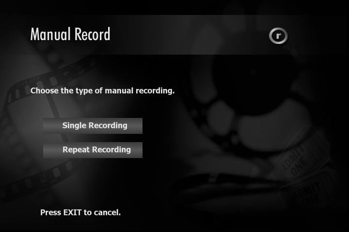 :: Using Manual Record With Manual Record, you can record shows that do not fit into normal programming blocks, such as sporting events, music videos, 24-hour news streams, or when you only want to