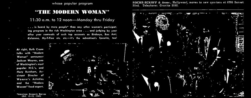 dag Cane whose popular program THE MODERN WOMAN 11:30 a.m. to 12 noon -Monday thru Friday.
